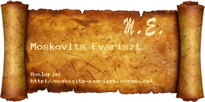 Moskovits Evariszt névjegykártya